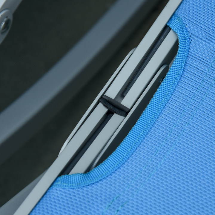 2pc S-Shaped Aluminum Foldable Sun Lounger Chair, Patio Tanning Beach Pool Deck Garden, Blue