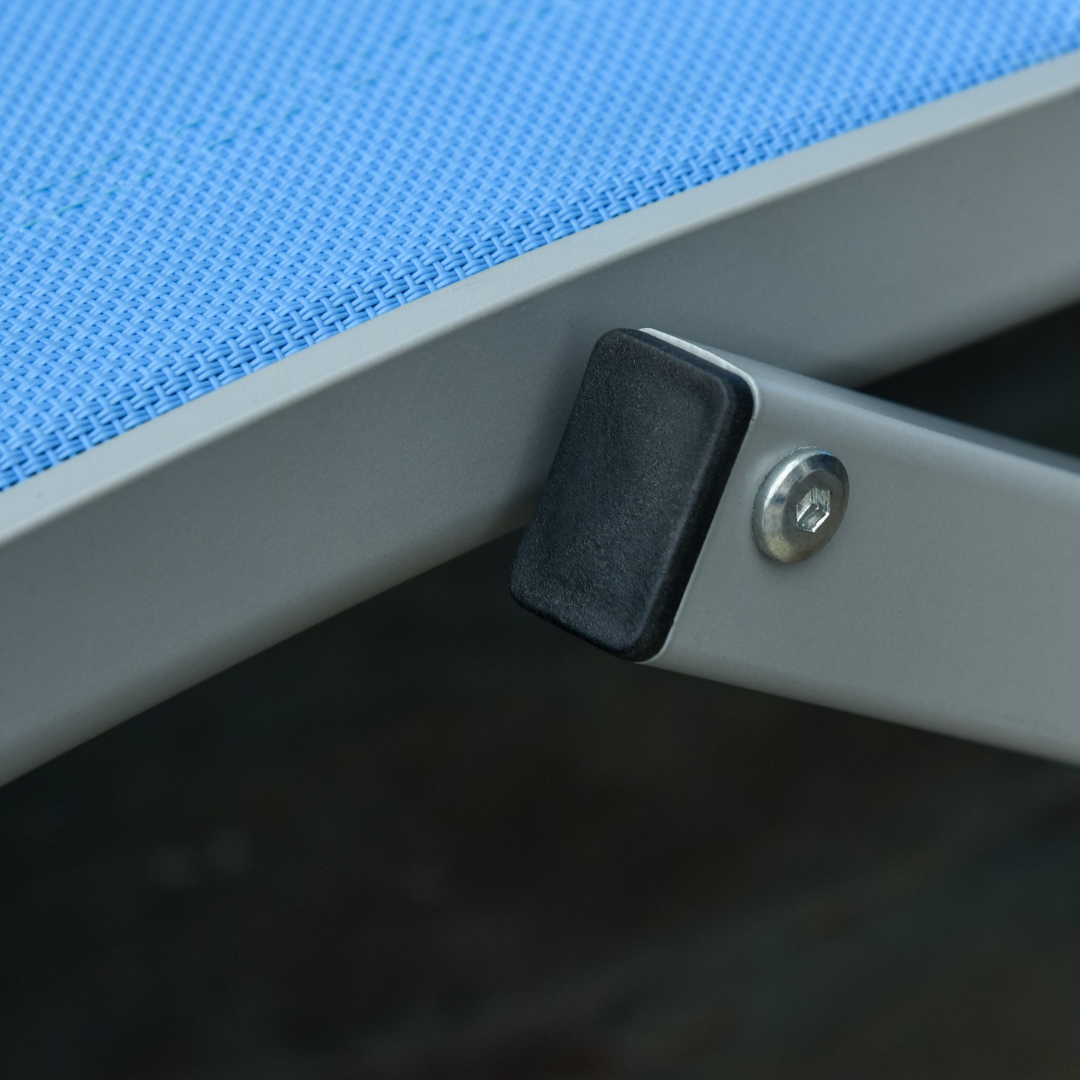 2pc S-Shaped Aluminum Foldable Sun Lounger Chair, Patio Tanning Beach Pool Deck Garden, Blue