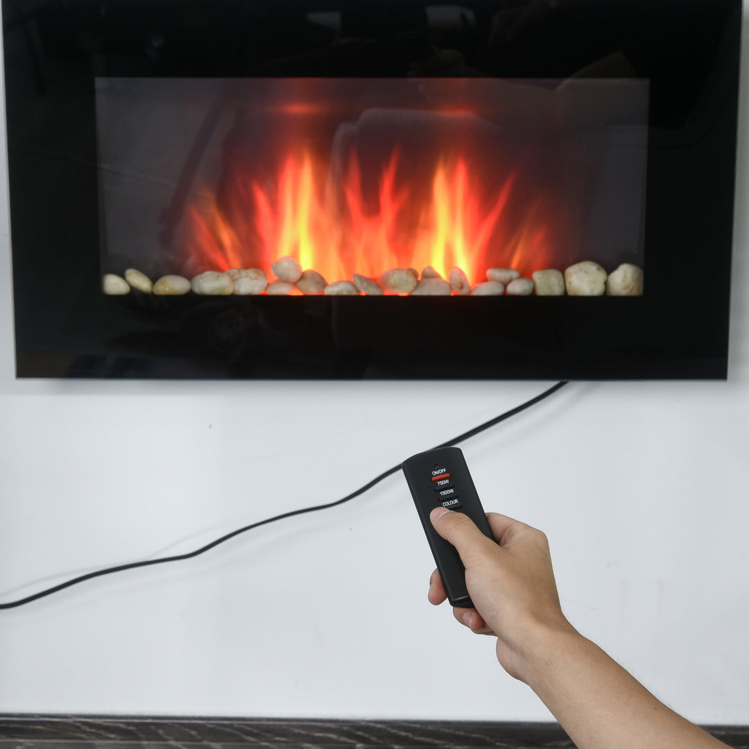28.5" Electric Fireplace w/ Heater - Black