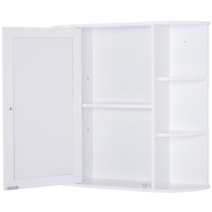 Wall-Mounted Bathroom Cabinet w/ Side Shelves - White