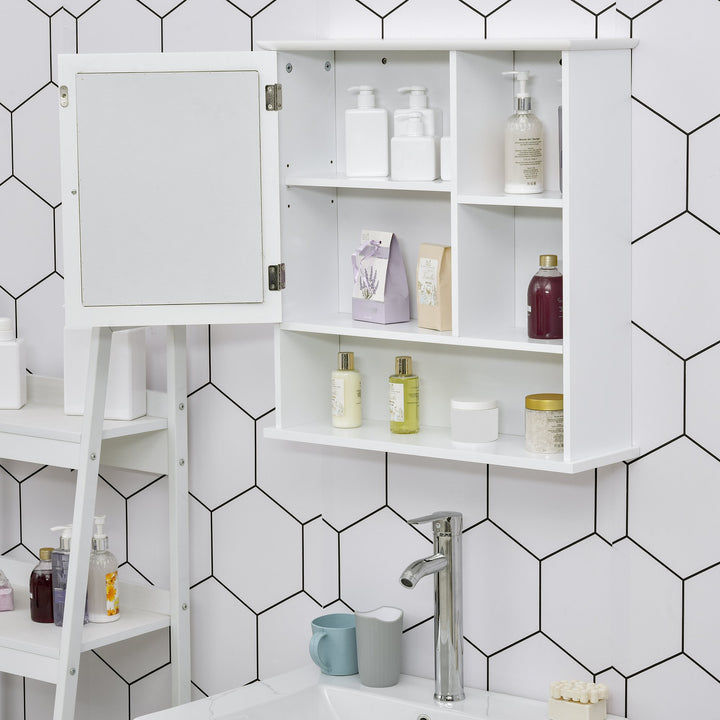 Wall-Mounted Bathroom Cabinet w/ Adjustable Shelf - White