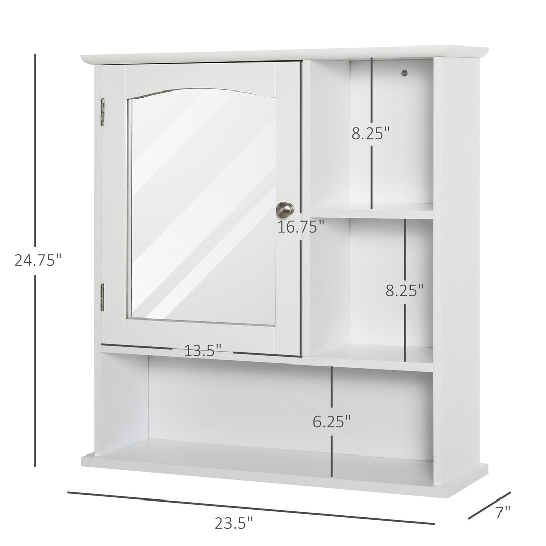 Wall-Mounted Bathroom Cabinet w/ Adjustable Shelf - White