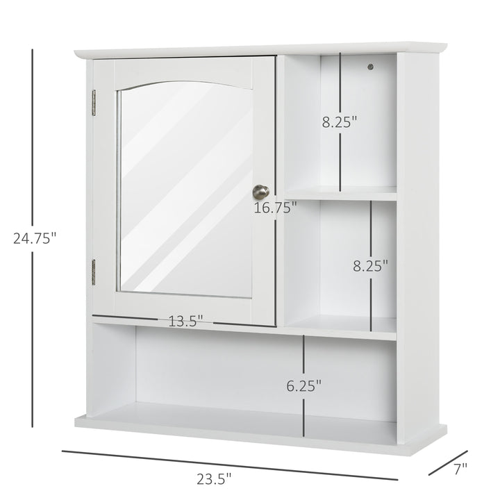 Wall-Mounted Bathroom Cabinet w/ Adjustable Shelf - White