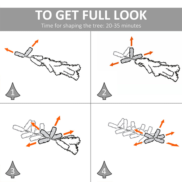 7ft 968-Tip Artificial Pine Christmas Holiday Tree w Snow Accent, Metal Base Xmas Decor - Green