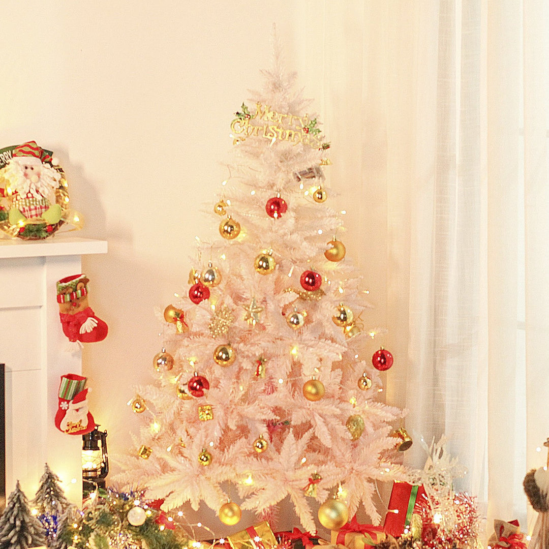 5ft 450-Tip Ombre Artificial Spruce Holiday Christmas Tree w Base Xmas - Pink & White Gradient