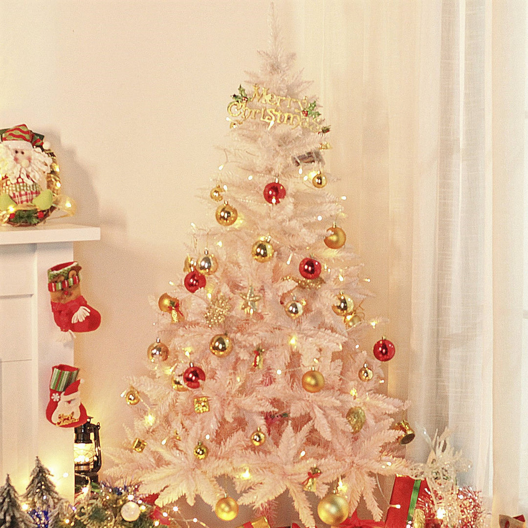 7ft 1000-Tip Ombre Artificial Spruce Holiday Christmas Tree w Base Xmas - Pink & White Gradient