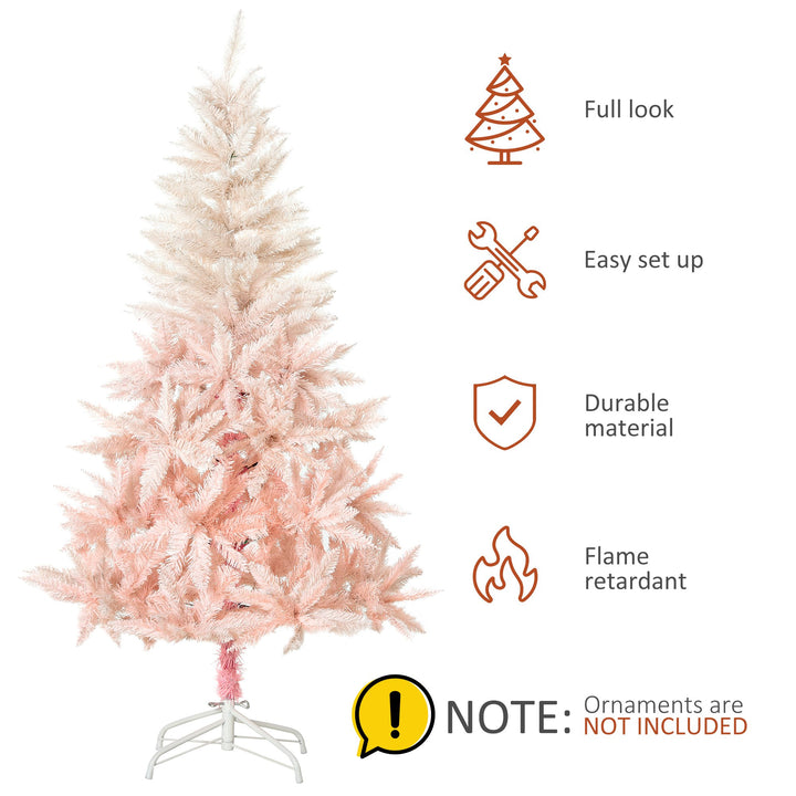 6ft 800-Tip Ombre Artificial Spruce Holiday Christmas Tree w Base Xmas - Pink & White Gradient