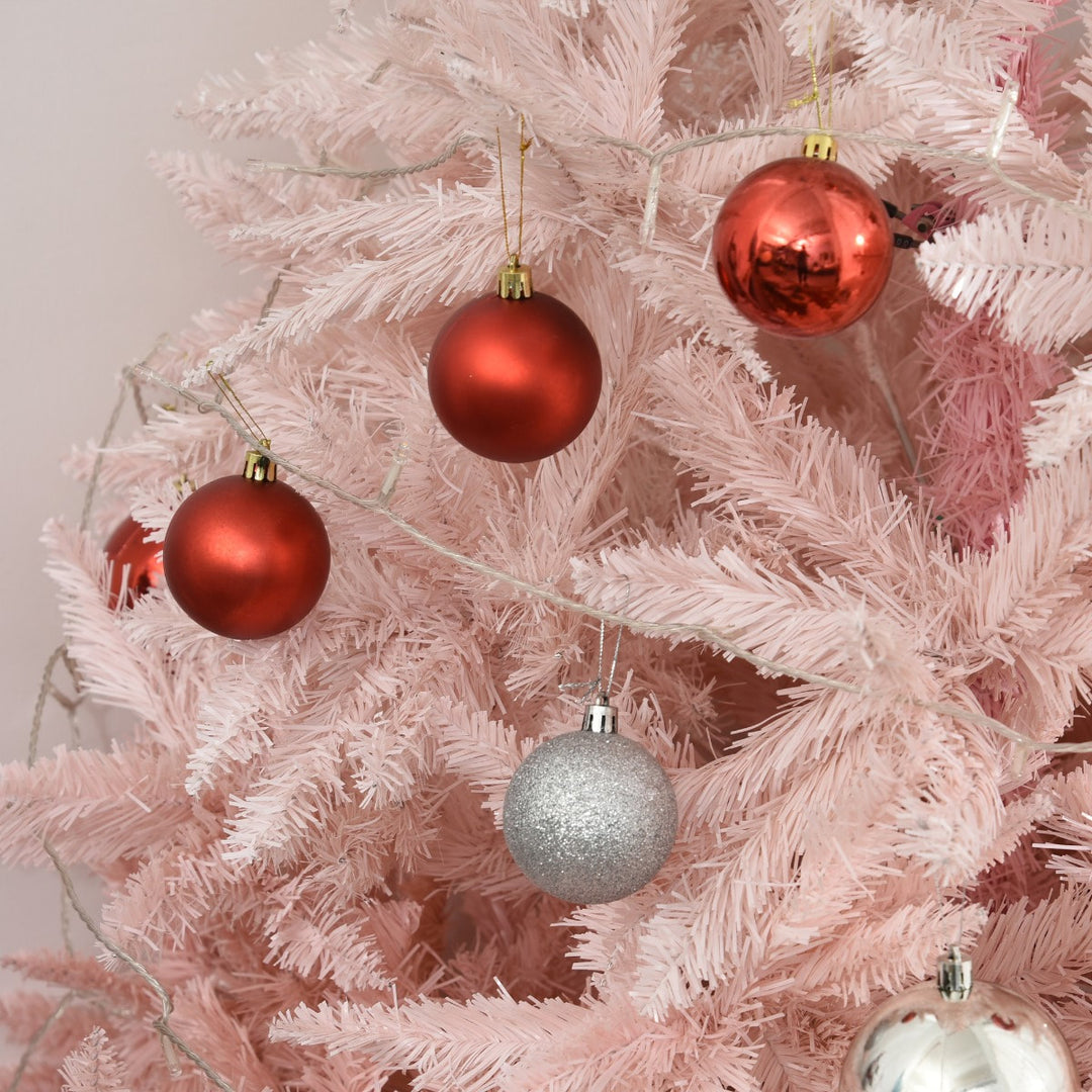 6ft 800-Tip Ombre Artificial Spruce Holiday Christmas Tree w Base Xmas - Pink & White Gradient