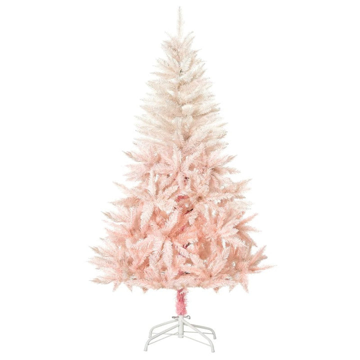 6ft 800-Tip Ombre Artificial Spruce Holiday Christmas Tree w Base Xmas - Pink & White Gradient