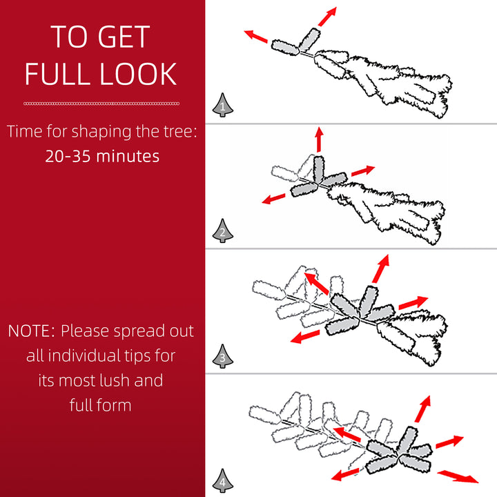 5ft 680-Tip Artificial Spruce Christmas Tree w/ Ornaments and Metal Base Xmas Decor - White