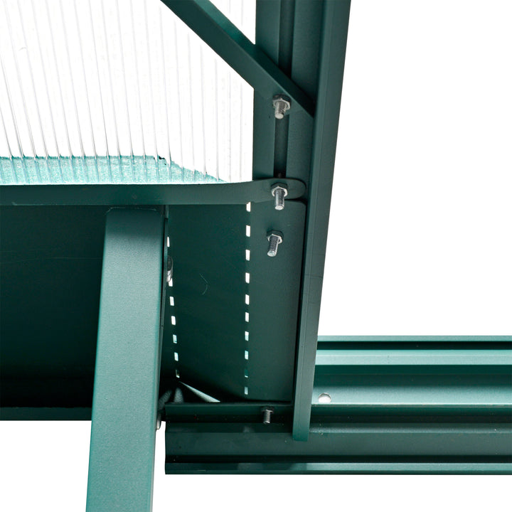 8' x 6' x 6.6' Walk-in Aluminum PC Hard Sided Outdoor Greenhouse Temperature Window, Foundation