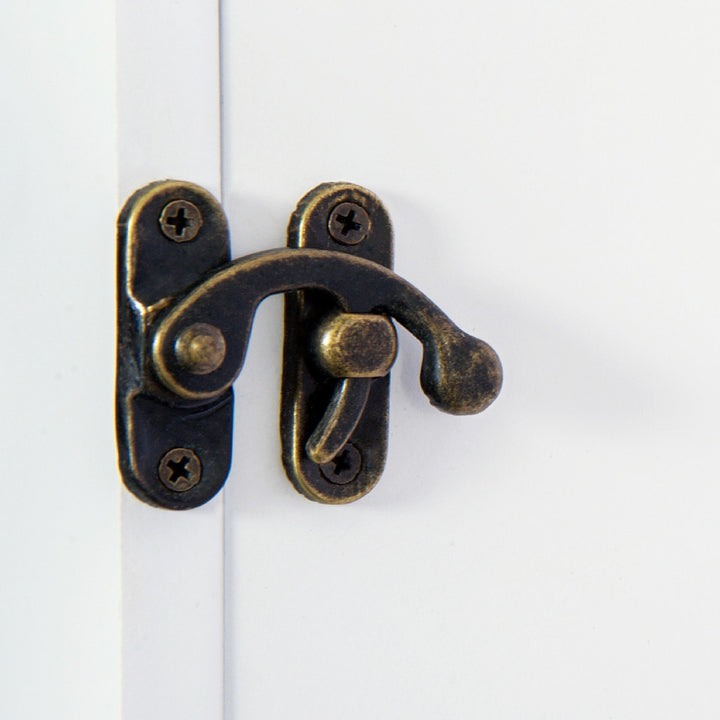 Wall-Mounted Hanging Jewelry Storage Cabinet Unit Full-Length Mirror - White