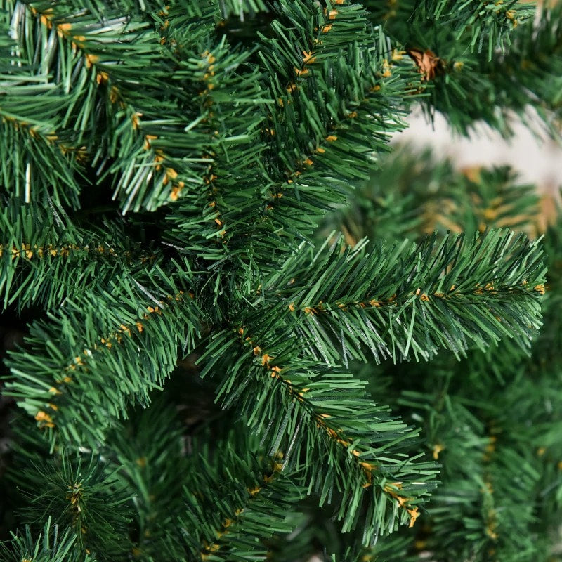 6ft 624 Tip Lush Artificial Christmas Holiday Tree w Ornaments & Metal Base Xmas Decor - Green