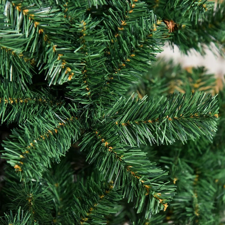 6ft 624 Tip Lush Artificial Christmas Holiday Tree w Ornaments & Metal Base Xmas Decor - Green