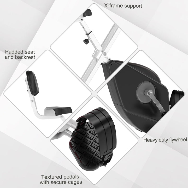 Compact Folding Adjustable Upright Stationary Exercise Bike w/ Resistance & LCD Display - Black