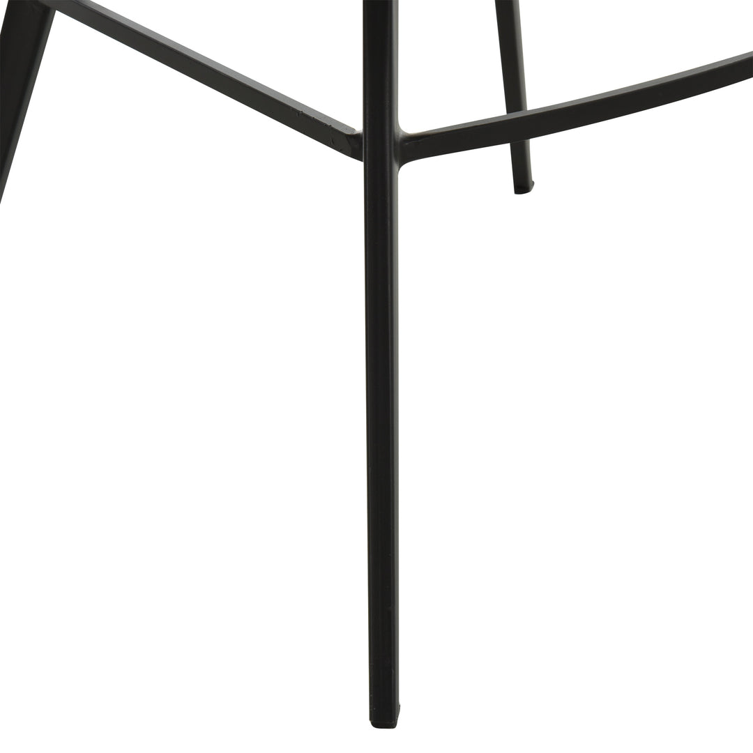 Set of 2 Modern Faux Leather Bar Counter High Stool Dining Chairs w/ Steel Metal Legs, Black