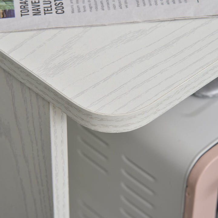 Woodgrain Kitchen Microwave Cart Stand Trolley Sideboard Storage Cabinet w/ Doors, White Oak