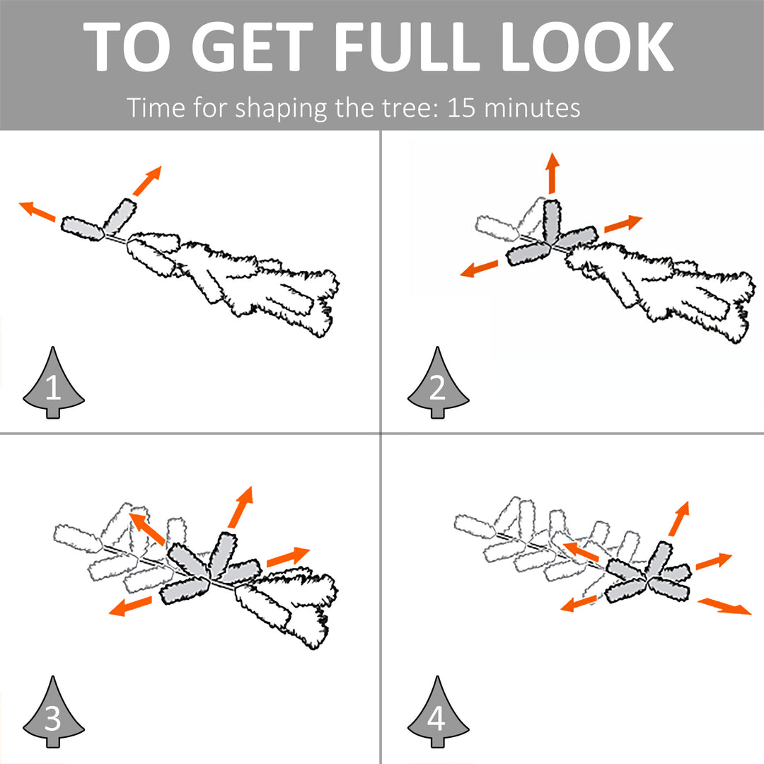 6ft 390-Tip Pre-lit Slim Christmas Holiday Tree w 200 LED Lights & Base, Xmas Decor - Green