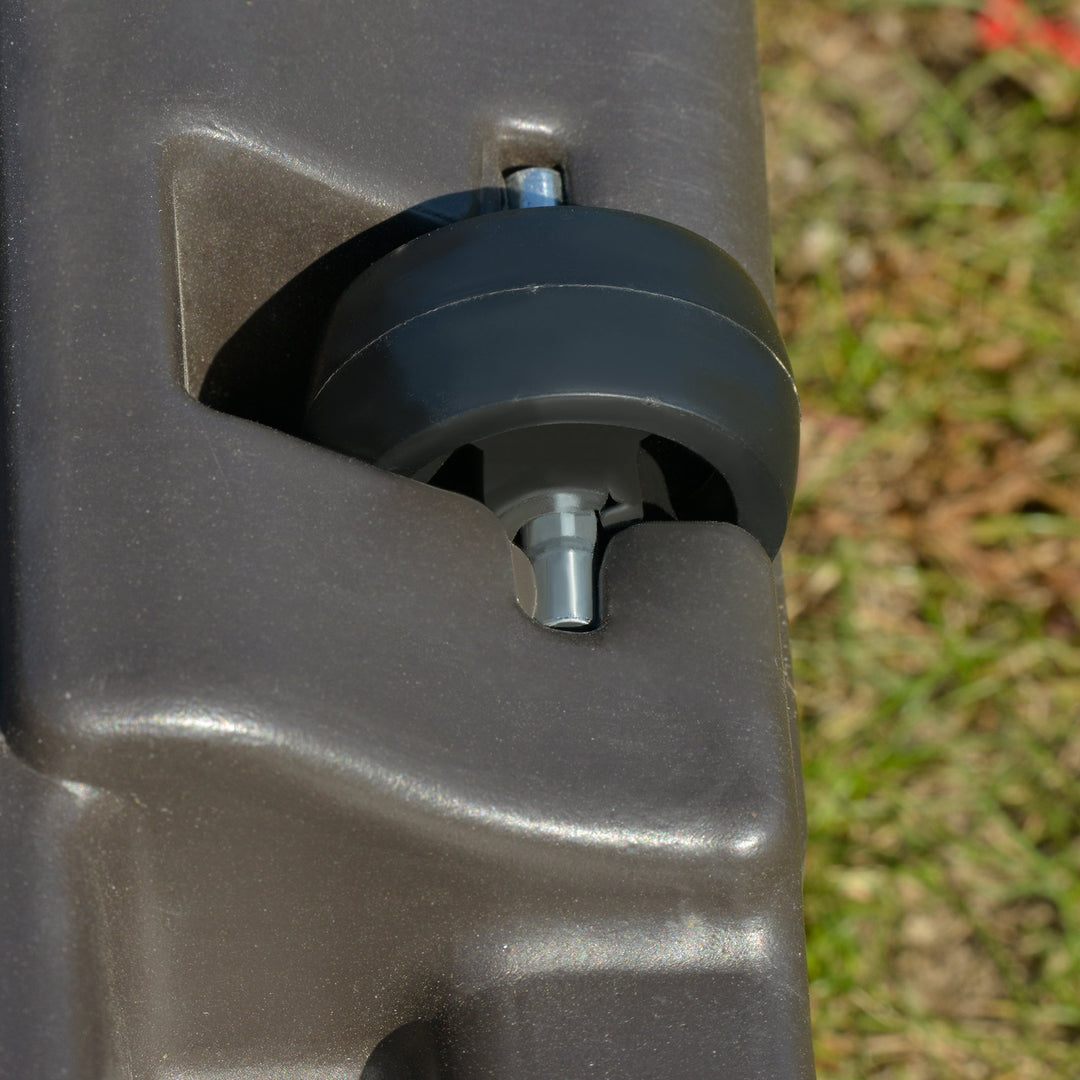 35", 286-330lbs Heavy Duty Square Cantilever Umbrella Base Stand Fillable w Sand, Water - Brown