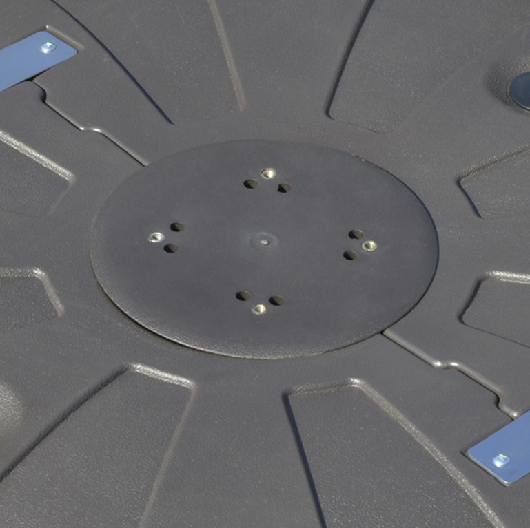 35", 286-330lbs Heavy Duty Square Cantilever Umbrella Base Stand Fillable w Sand, Water - Brown