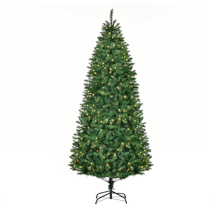 7.5ft 1146-Tip Warm White Pre-lit Christmas Holiday Tree w/ 450 LED Lights & Base, Xmas - Green