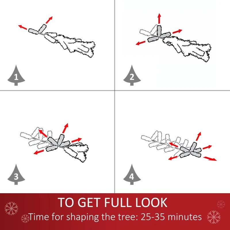 7ft 1346-Tip Lush Artificial Christmas Holiday Tree w/ Foldable Base, Xmas Décor - Black