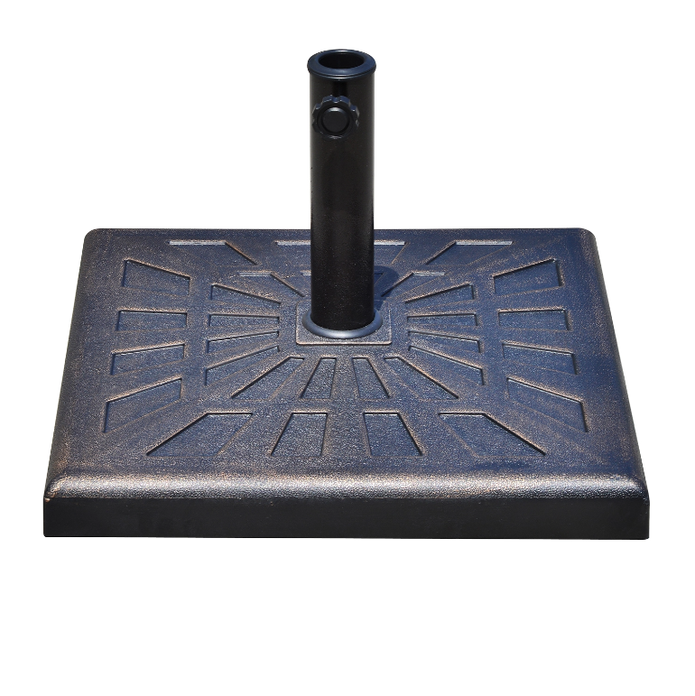 18.5", 34.1lbs Round Resin Umbrella Base Stand for Φ1.5-Φ1.9" Pole Sun Shade for Patio - Bronze
