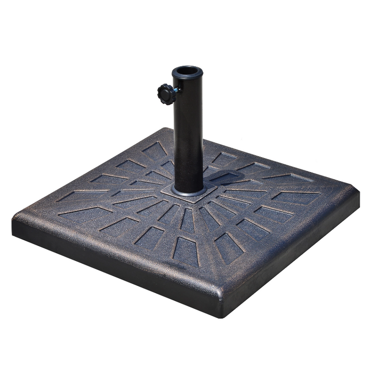 18.5", 34.1lbs Round Resin Umbrella Base Stand for Φ1.5-Φ1.9" Pole Sun Shade for Patio - Bronze