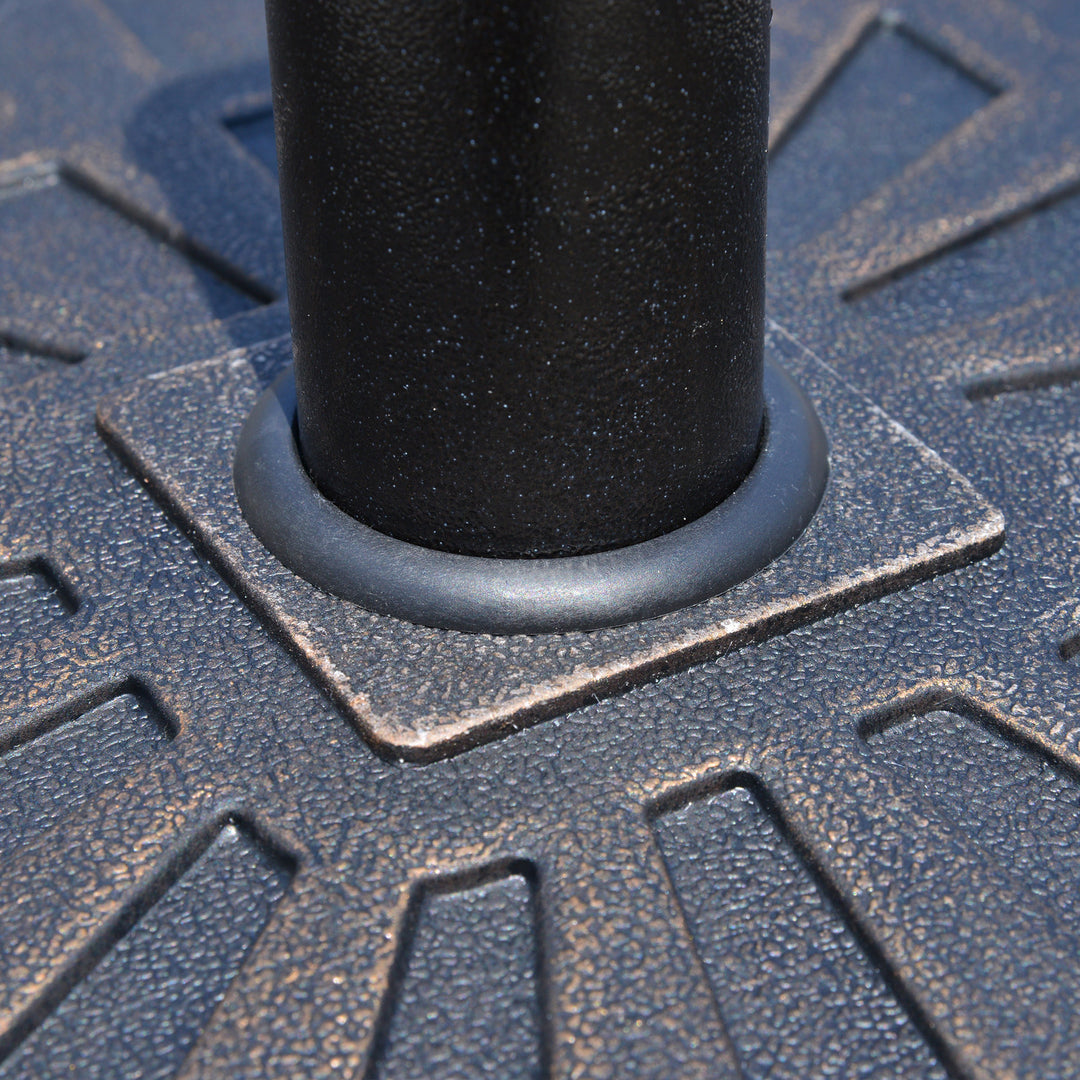 18.5", 34.1lbs Round Resin Umbrella Base Stand for Φ1.5-Φ1.9" Pole Sun Shade for Patio - Bronze