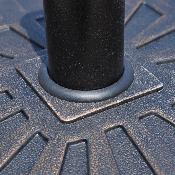 18.5", 34.1lbs Round Resin Umbrella Base Stand for Φ1.5-Φ1.9" Pole Sun Shade for Patio - Bronze
