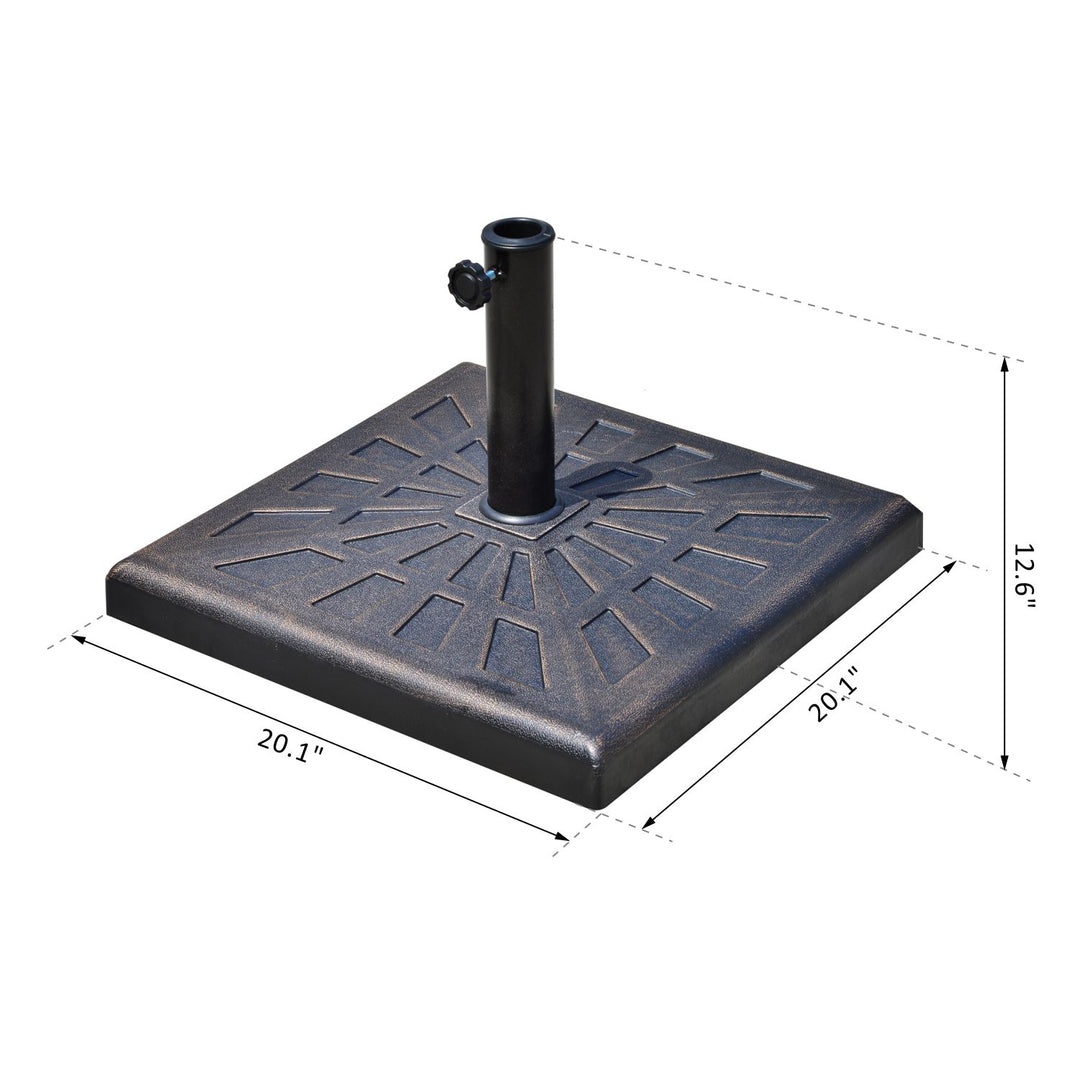 18.5", 34.1lbs Round Resin Umbrella Base Stand for Φ1.5-Φ1.9" Pole Sun Shade for Patio - Bronze