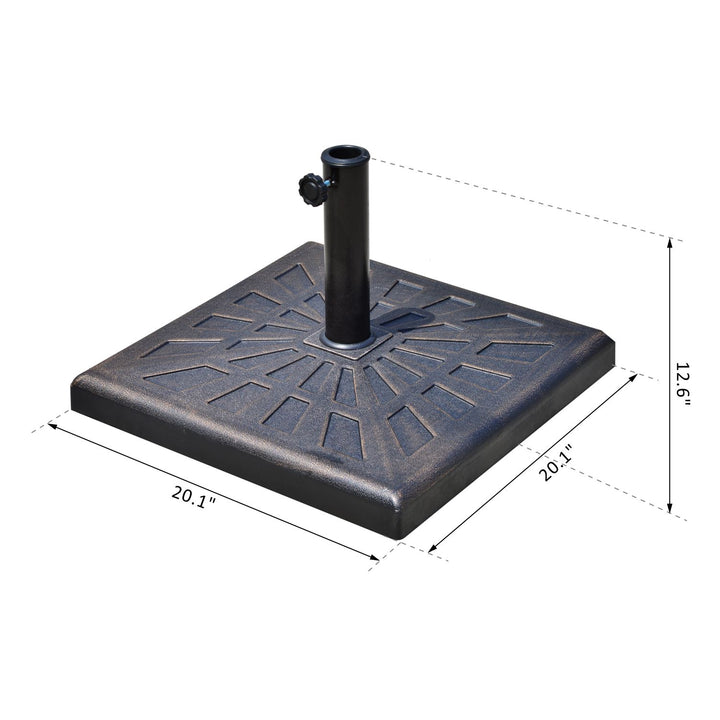 18.5", 34.1lbs Round Resin Umbrella Base Stand for Φ1.5-Φ1.9" Pole Sun Shade for Patio - Bronze