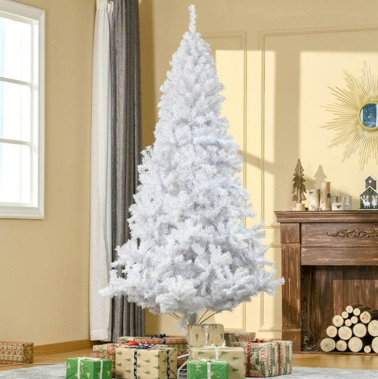 7ft 1230-Tip Lush Artificial Christmas Holiday Winter Tree w Metal Base Xmas Decor - White