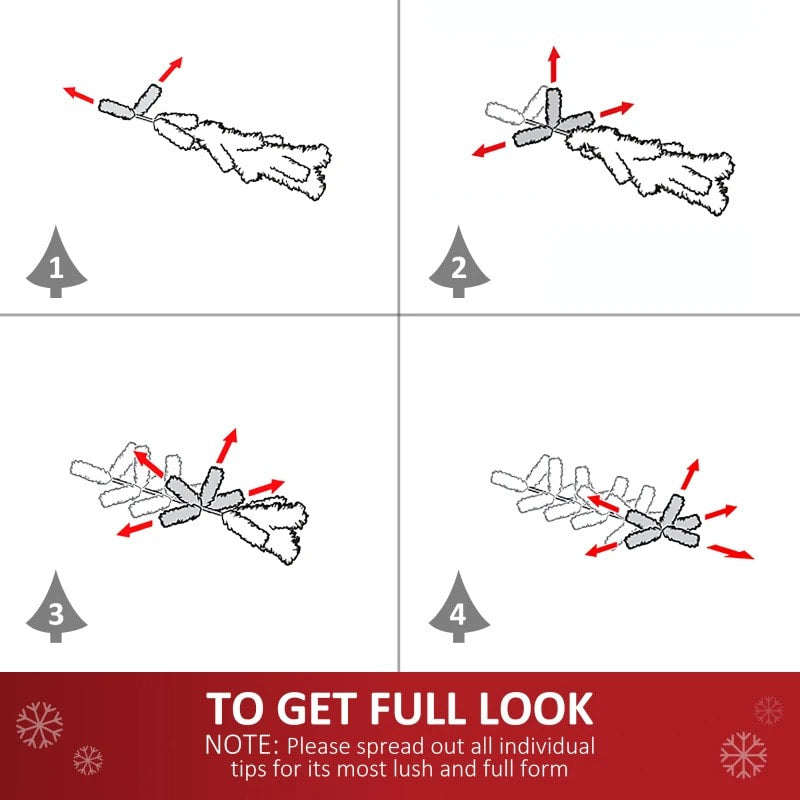 7ft 1230-Tip Lush Artificial Christmas Holiday Winter Tree w Metal Base Xmas Decor - White