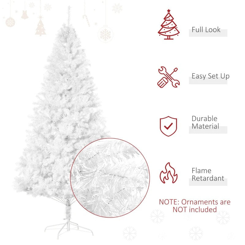 7ft 1230-Tip Lush Artificial Christmas Holiday Winter Tree w Metal Base Xmas Decor - White