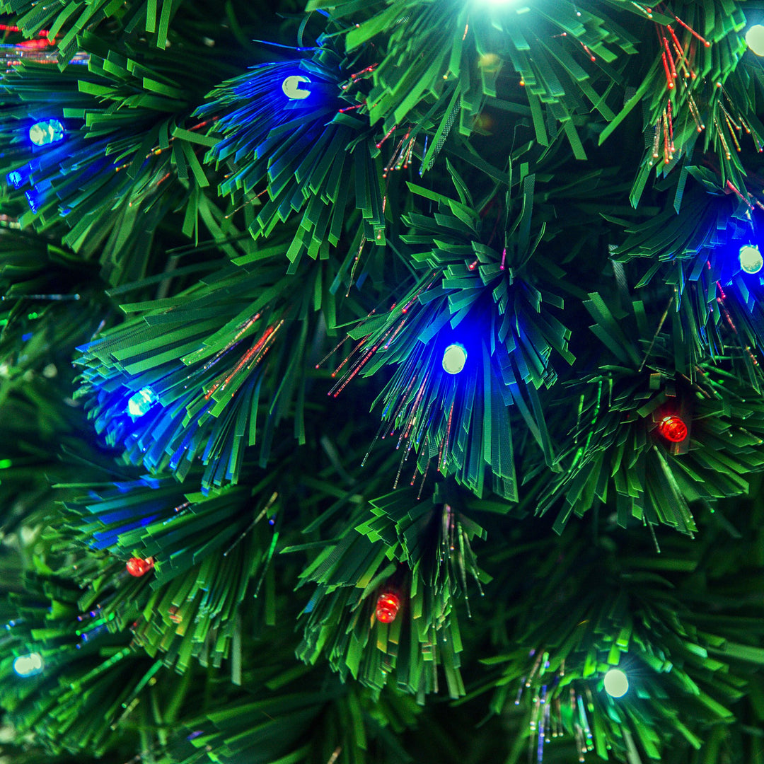 3ft Miniature Pre-Lit LED & Fibre Optic Artificial Christmas Holiday Tree w Base Xmas - Green