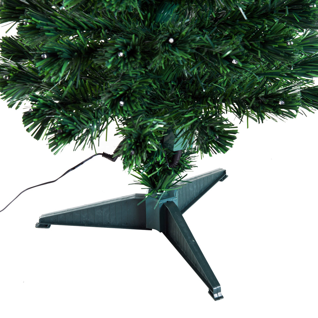 3ft Miniature Pre-Lit LED & Fibre Optic Artificial Christmas Holiday Tree w Base Xmas - Green