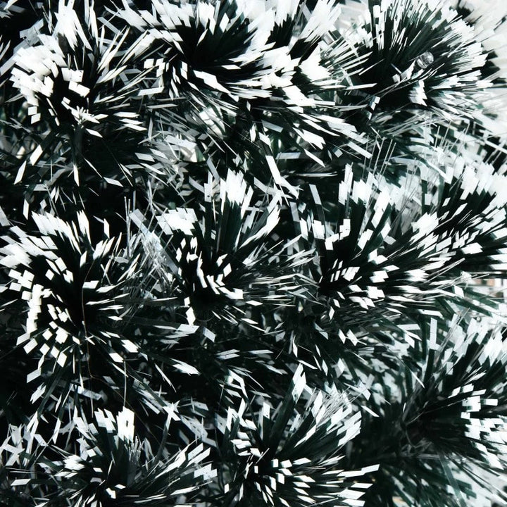 4ft Snow Flocked Pre-Lit LED & Fibre Optic Artificial Christmas Holiday Tree w Base Xmas, Green