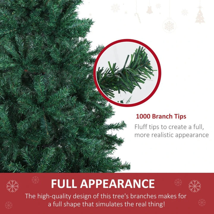 6ft 1000-Tip Realistic Artificial Spruce Christmas Holiday Tree w Metal Base Xmas Decor - Green
