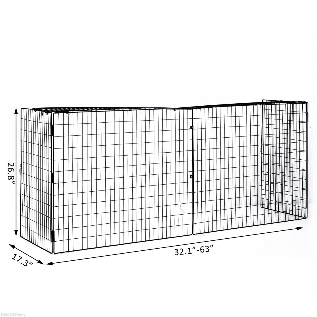 Extendable Fireplace Fire Screen Guard Fence Child Pet Safe Foldable for Living Room - Black