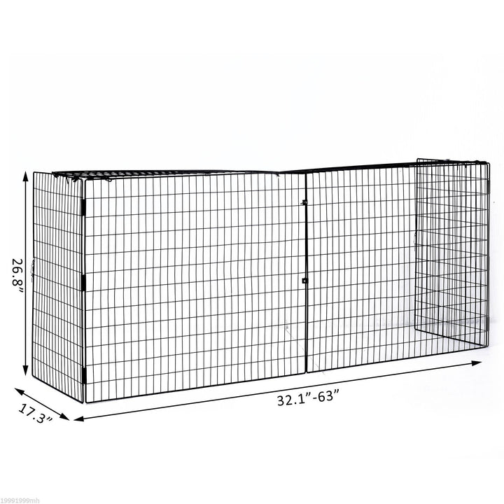 Extendable Fireplace Fire Screen Guard Fence Child Pet Safe Foldable for Living Room - Black