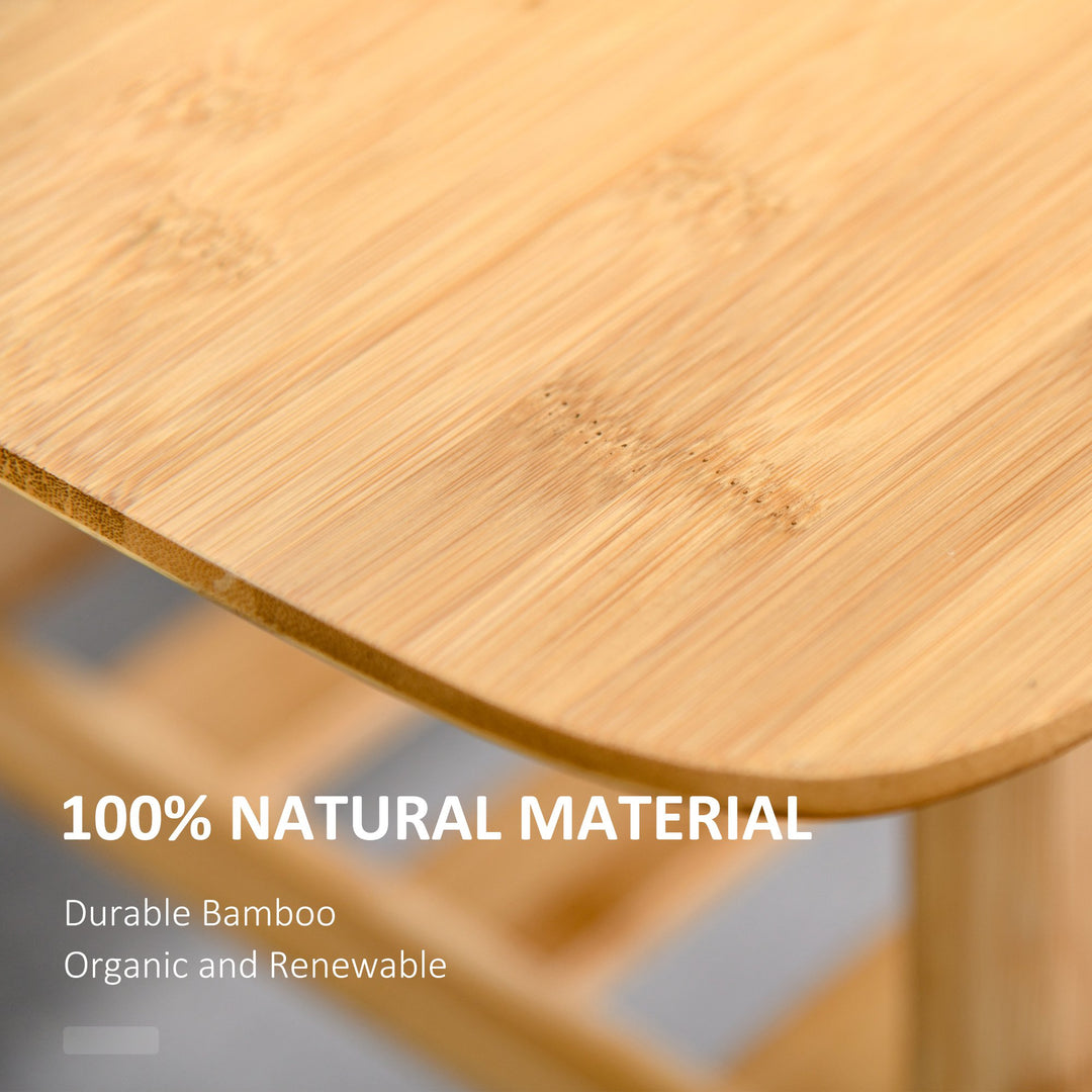 Minimalist Natural Bamboo 2-Tier Coffee Table Living Room Accent Furniture w/ Shelf - Woodgrain