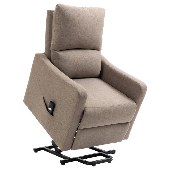 Electric Lift Chair Power Recliner Lounger Sofa w Remote Control for Living Room - Light Brown