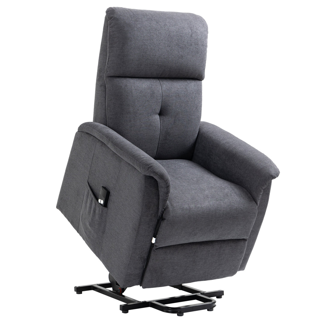 Electric Lift Chair Power Recliner Lounger Sofa w/ Remote Control for Living Room - Grey Fabric
