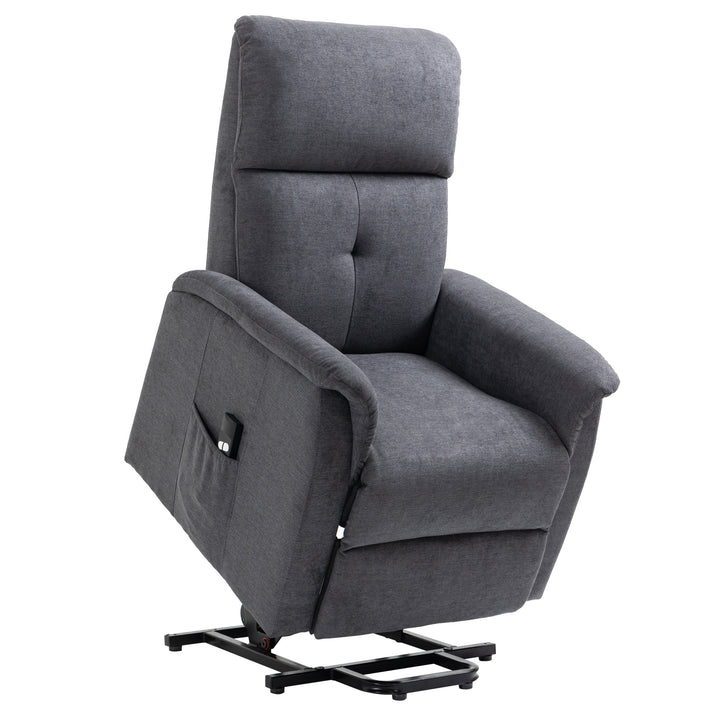 Electric Lift Chair Power Recliner Lounger Sofa w/ Remote Control for Living Room - Grey Fabric