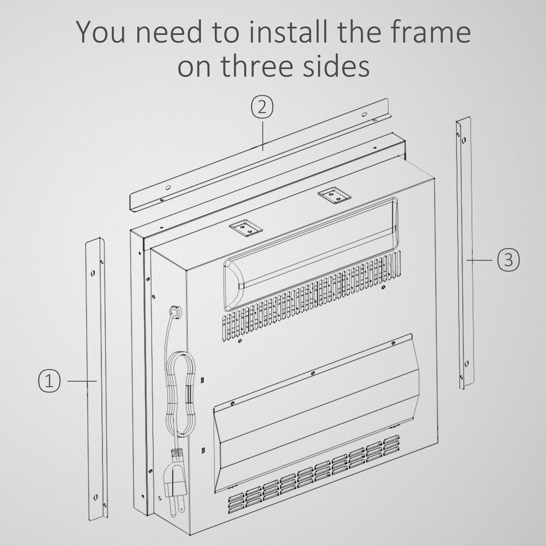 23” 1400W Electric Fireplace Insert w/ Log, Flame, Overheat Protection & Remote Control - Black