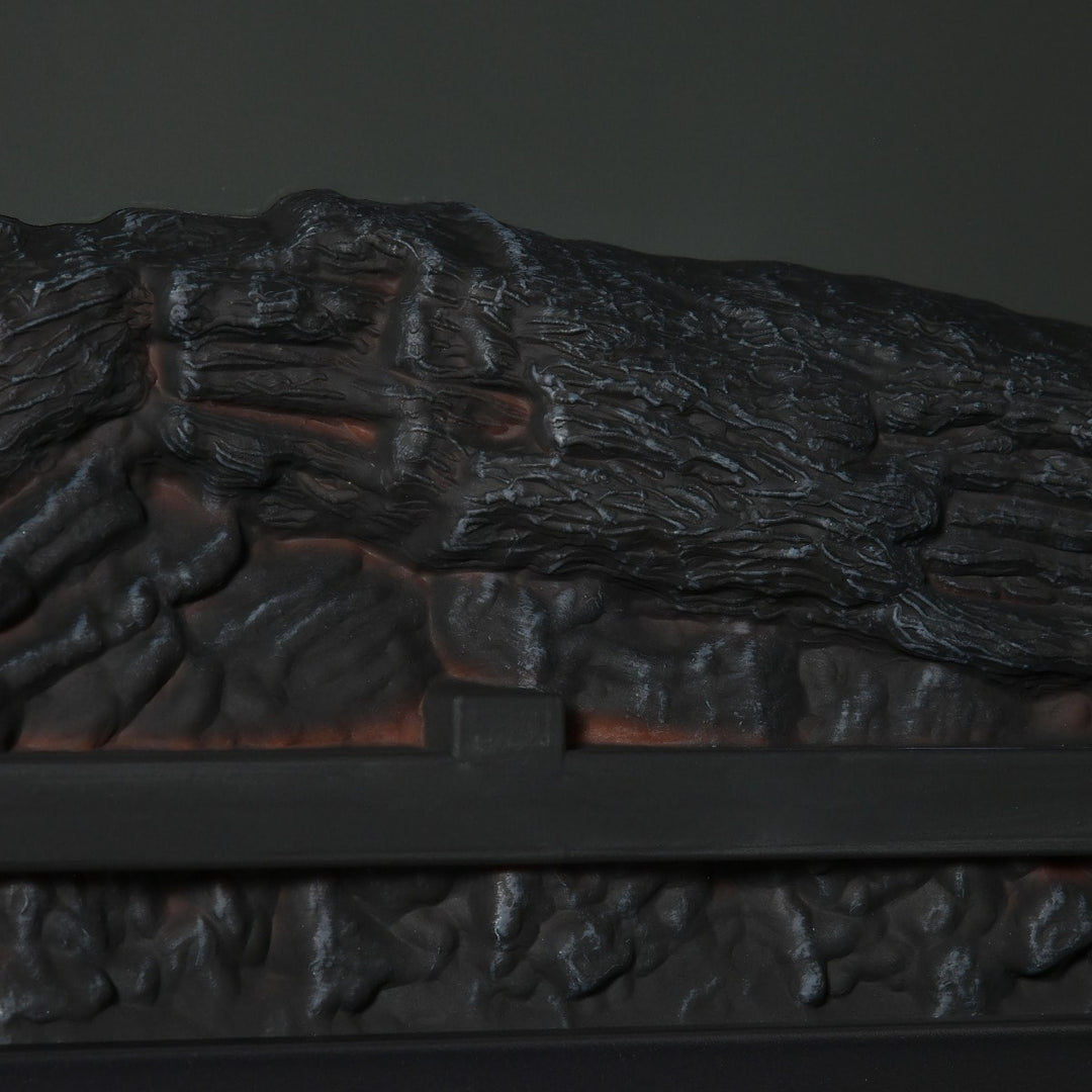 23” 1400W Electric Fireplace Insert w/ Log, Flame, Overheat Protection & Remote Control - Black