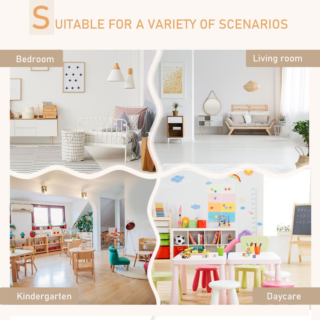 3pc Kids Wooden Bear Shape Table Chair Set Desk for Toddler Baby Child Drawing Playing - White