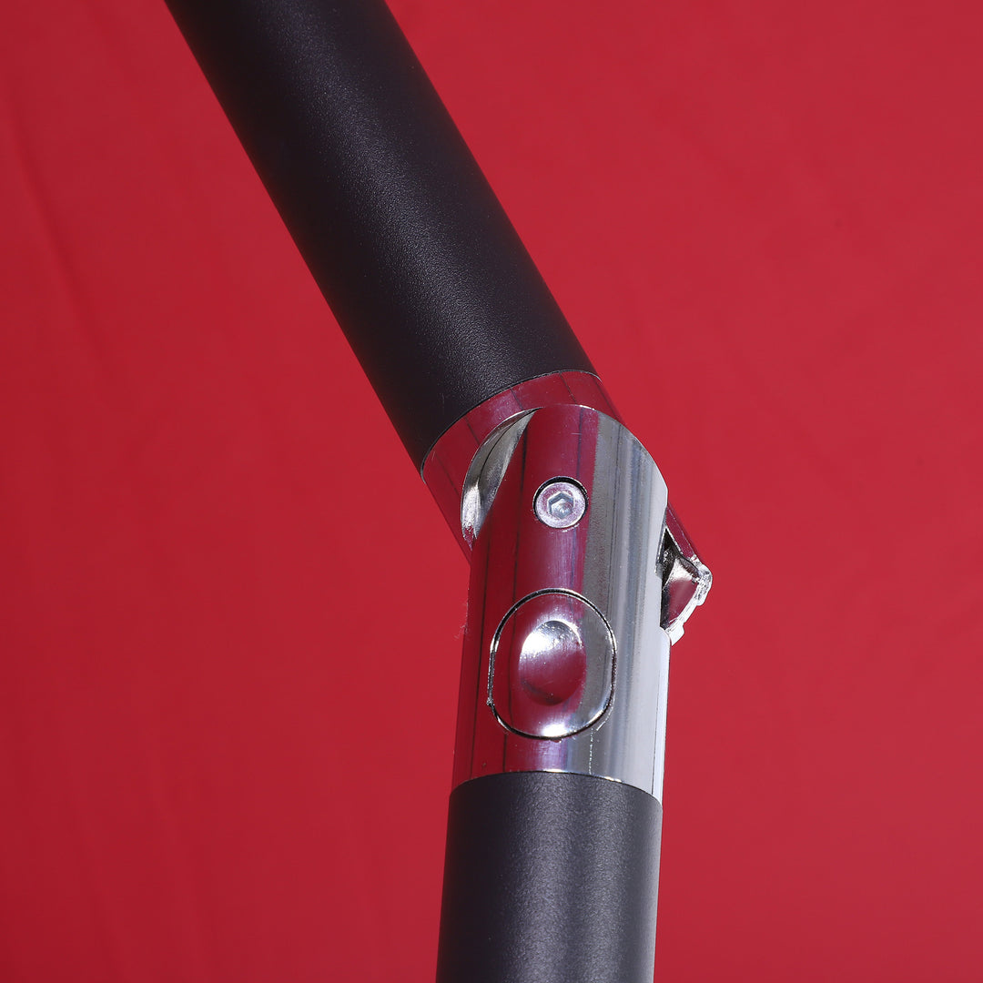 9ft Round Tilting Market Umbrella Canopy Parasol w Crank for Outdoor Patio Garden - Wine Red