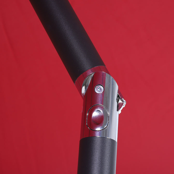 9ft Round Tilting Market Umbrella Canopy Parasol w Crank for Outdoor Patio Garden - Wine Red